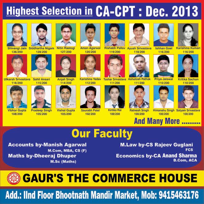 Highest Selection in CA- CPT DEC 2013